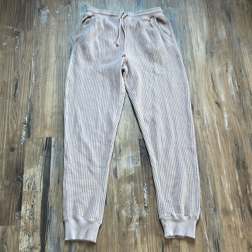 ROOTS Tan Waffle Thermal Jogger Pants